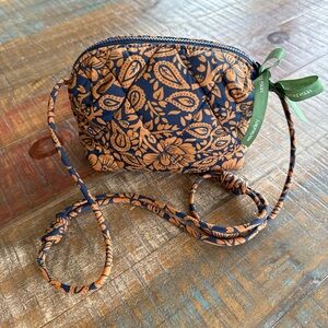 Vera Bradley Blake Utility Crossbody Lotus Montage Roasted Pecan Featherweight